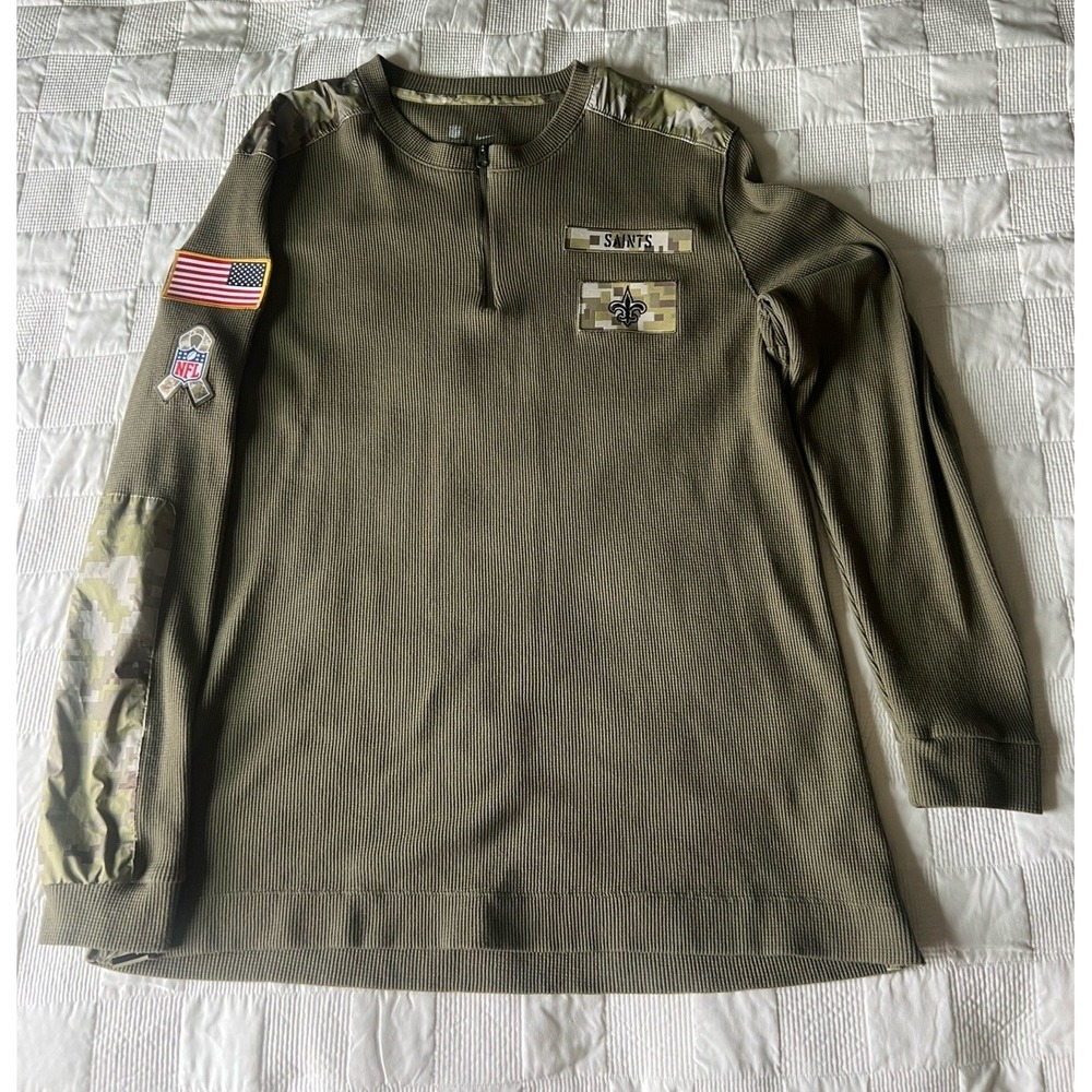 Nike Salute to Service New Orleans Saints 1/4 Zip Pullover XL Camo NFL Military
